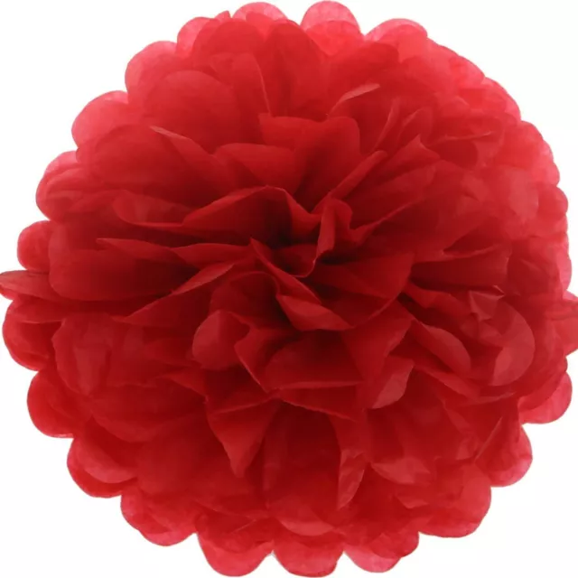 Roter Stoff Papierbommel Bommel Bommel Blume Geburtstag Hochzeit Weihnachten Party