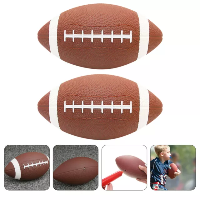 2Pcs Inflatable Rugby Balls for Kids - Soft & (17cm)