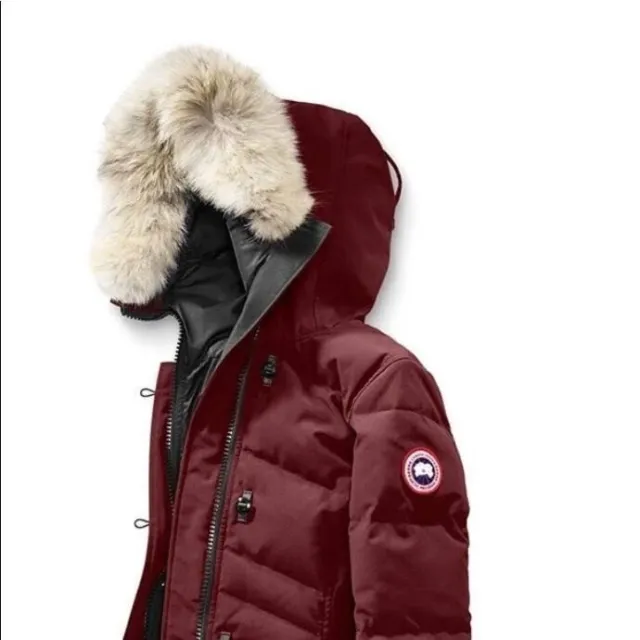 $1,690 Canada Goose Lorette Down Parka Coat SZ S/P Fur Hood Red Wine LNWT
