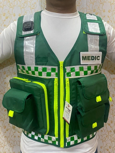Paramedic Pre Printed Green / Yellow Two Tone Hi Vis Safety Vest / Hi Viz  Waistcoat - Simply Hi Vis Clothing UK