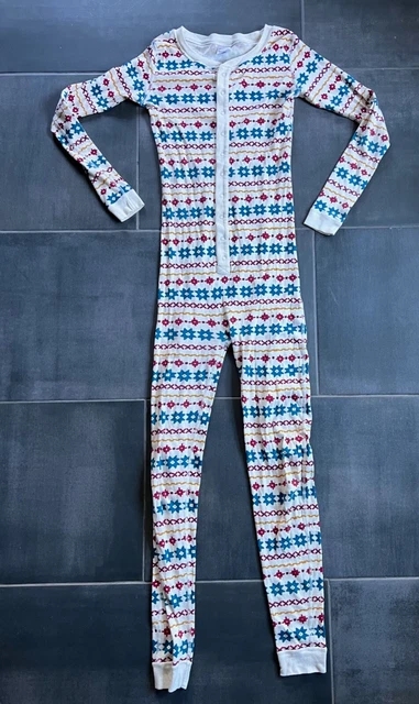 Hanna Andersson Girls Holiday Swedish Print Sz 160 14-16 One Piece Long John