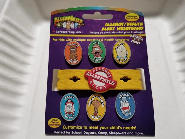 ALLERMATES Allergy & Health Alert Wristband Bracelet Multiple Allergies Warnings