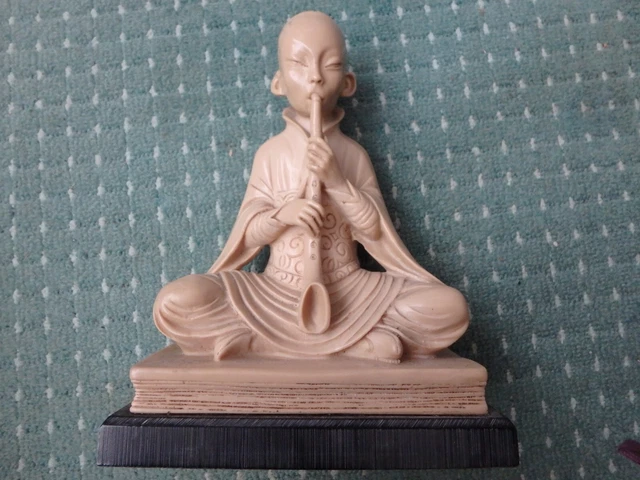 Chines Monk Statue Praying Buddha Buddhism Zen Figure
