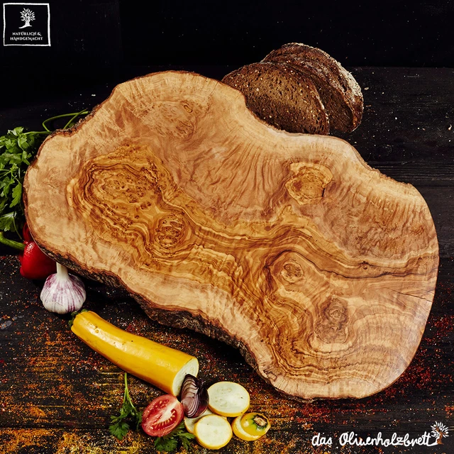 Planche à Découper Rustique D'Olivier de Cuisine Pour L'En-cas Plateau 50 CM