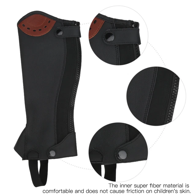 (cm)Equestrian Half Chap Half Chap Strong Grip Bottom Snap Closure For Horse