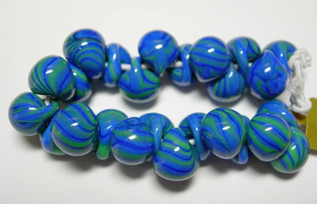 Spectacular! Lampworked Boro Glass Teardrop Beads 25 BG