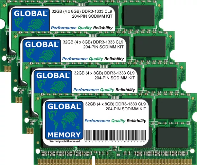 32GB (4x8GB) DDR3 1333MHz PC3-10600 204-PIN SODIMM IMAC (MID 2010-MID 2011) RAM