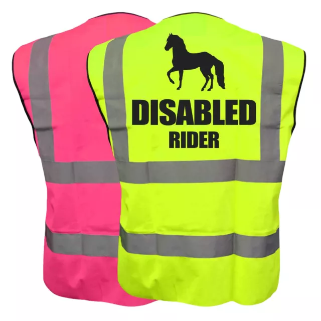 Equine Hi Viz Vis Disabled Rider Waistcoat Vest Equestrian Safety Reflective