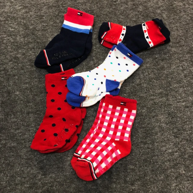 5 Pairs Tommy Hilfiger Toddlers Infants Socks Cotton Multicolor 12-24Months NWOT