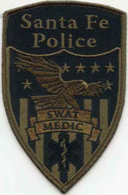 SANTA FE NEW MEXICO NM subdued black background SWAT MEDIC POLICE PATCH