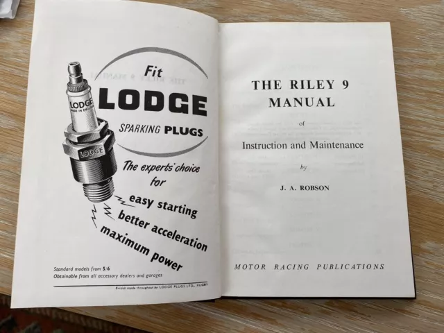 The Riley 9 Manual By J A Robson