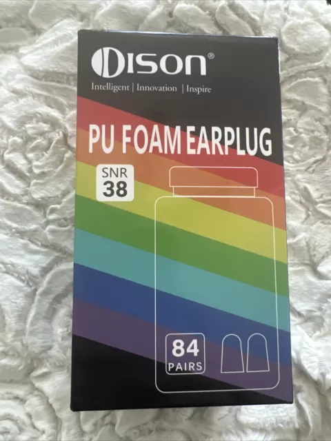 Dison PU Soft Foam Earplugs 84 Pairs Multicolor SNR 38 Anti Noise  Carrying Case