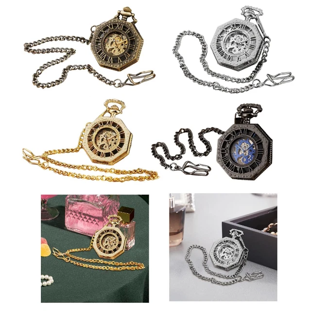 Montre De Poche REGLIA Mécanique Avec Chaîne - Cadran Blanc, Boîtier Acier Argenté - Occasion Parfait état