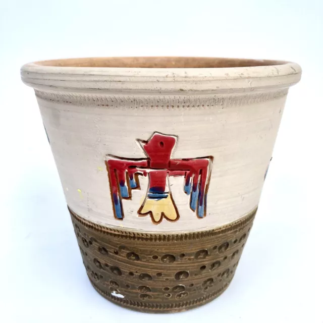 The Italian Pottery Comp Peyote & Horse Design Mexican Aztec Clay Pot