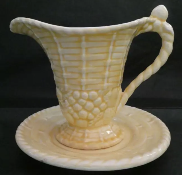 Carlton Ware Yellow Fruit Basket Creamer and Base