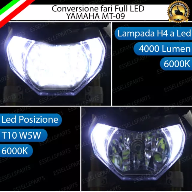 Kit A Led Yamaha Mt-09 2013-2016 Anabbagliante Abbagliante H4 Posizione T10