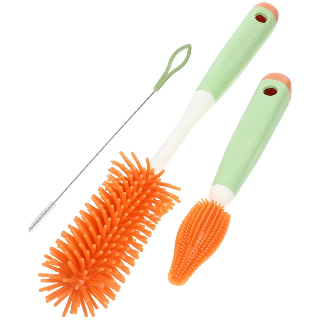3 PCS BOTTLE Brush Straw Cleaner Household Rubber Cleaning Baby Feeding