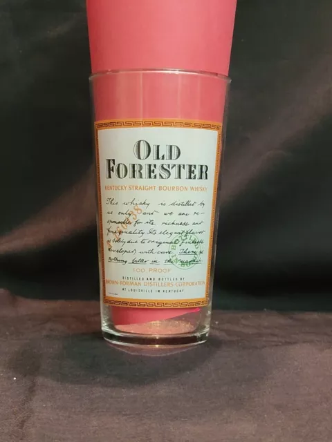 Old Forester Kentucky Straight Bourbon Whiskey Drinking Glass 5 ½” France 2