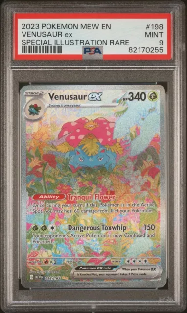 PSA 9 2023 Pokemon Scarlet Violet 151 Mew-EN Venusaur EX SAR 198/165 Mint