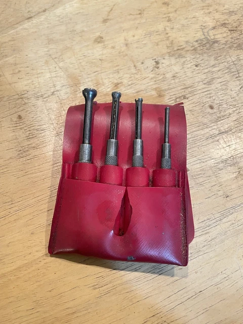 Vintage Lufkin 78 Small Hole Gages,4Pc Set, 12''' To 1/2'' Range With Pouch