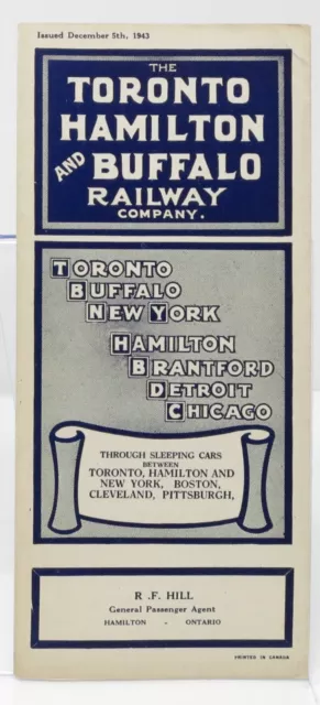 Public Timetable - Toronto, Hamilton & Buffalo Railway Company, December 5, 1943