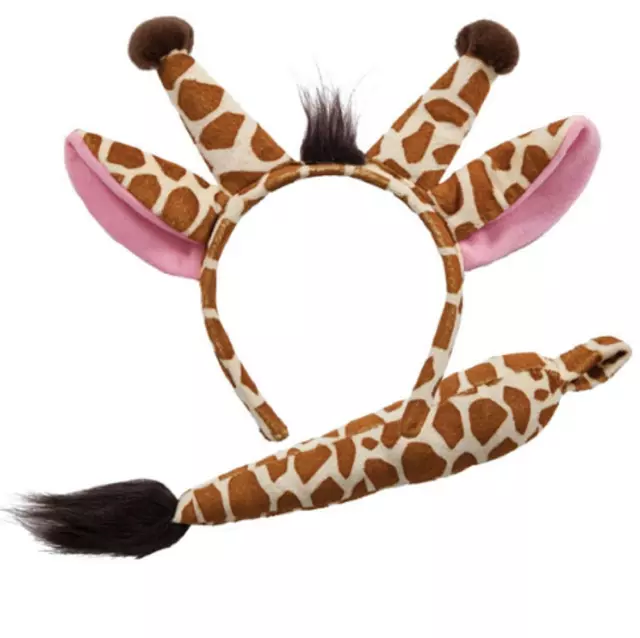 Adulto/Bambino Giraffa Orecchie e Coda Set Costume Fascia Accessorio Costume