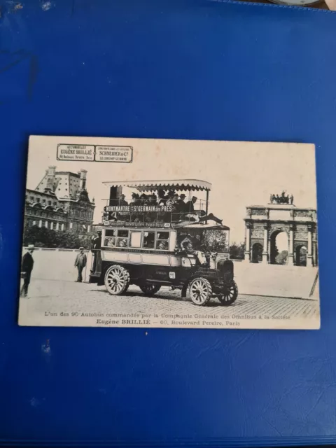 carte postale "L'un des 90 Autobus commandés / Omnibus.." 1900 Paris🍒