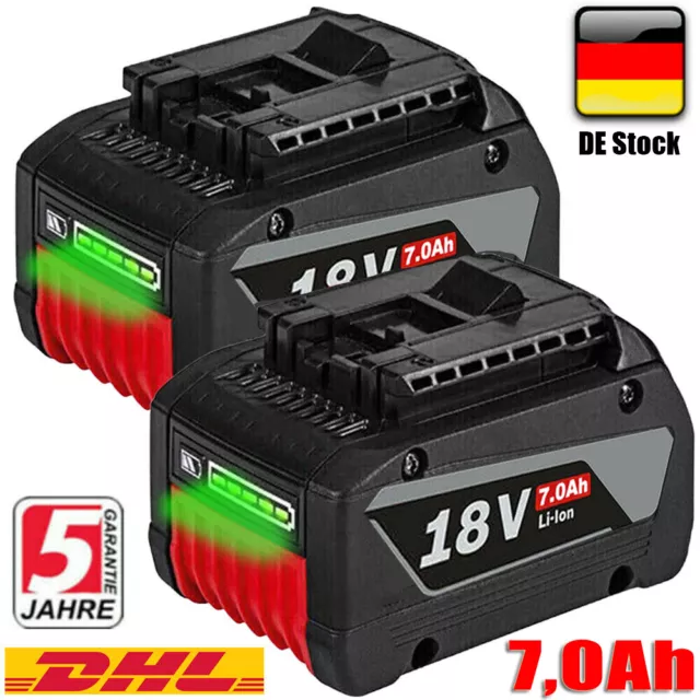 2X 7Ah Akku für Bosch 18V Professional GBA GSR GSB BAT618 BAT609 BAT620