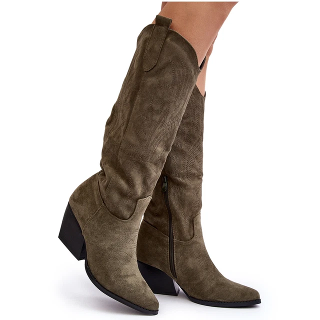 Stivali Da Cowboy Con Frange Per Donna HSyc JRX, Tacco A Blocco Da 6 Cm, Look Western E Moderno, Adatti A Jeans E Vestiti
