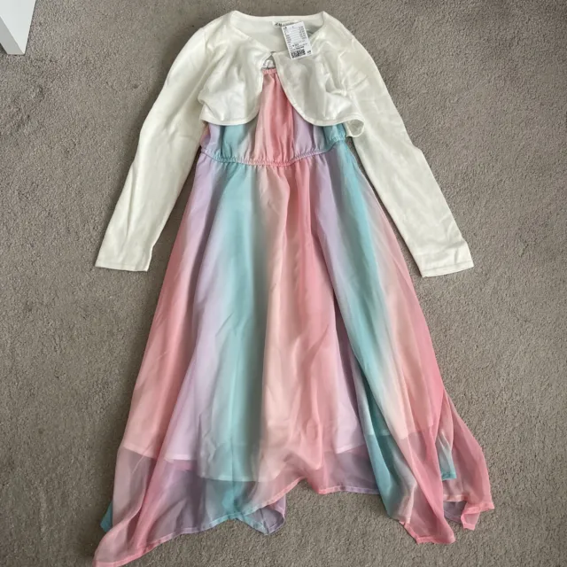 H&M Girls Dress & Bolero Cardigan Bundle Age 8-9-10 Years (cardigan New)