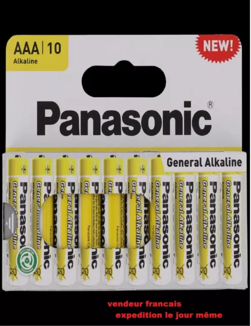 Lot de 10 piles AAA LR3 1.5 v  Panasonic Original Alcaline