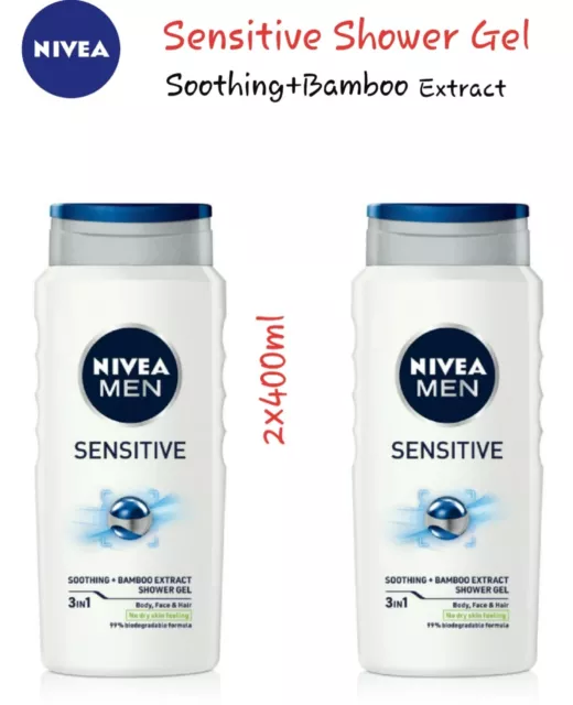 NIVEA MEN Sensitive Shower Gel - 2×400ml