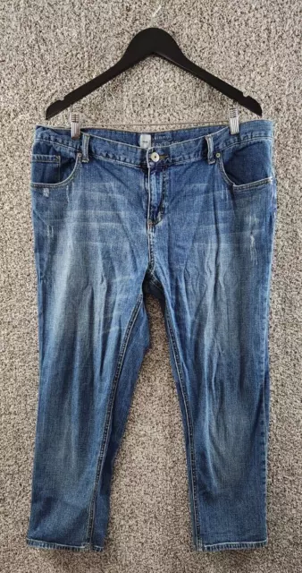 Mossimo Skinny Boyfriend Jeans Blue Denim Stretch Jeans Women's Size 16