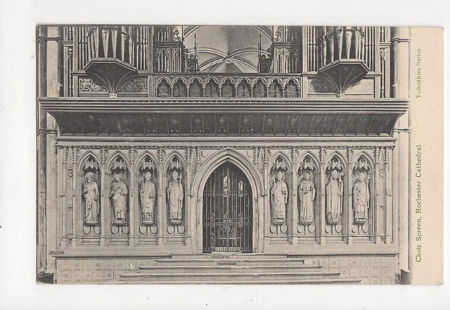 Choir Screen Rochester Cathedral Vintage Postcard 306a