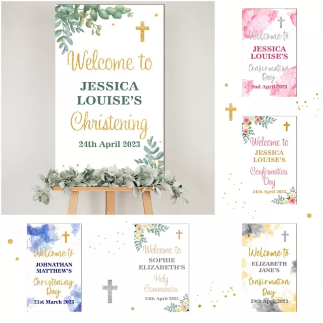 Personalised Wooden Welcome Boards Christening Holy Communion Confirmation Day