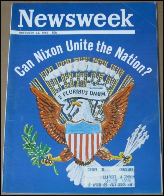 11/18/1968 Newsweek Magazine President-Elect Richard Nixon Gale Sayers Vietnam