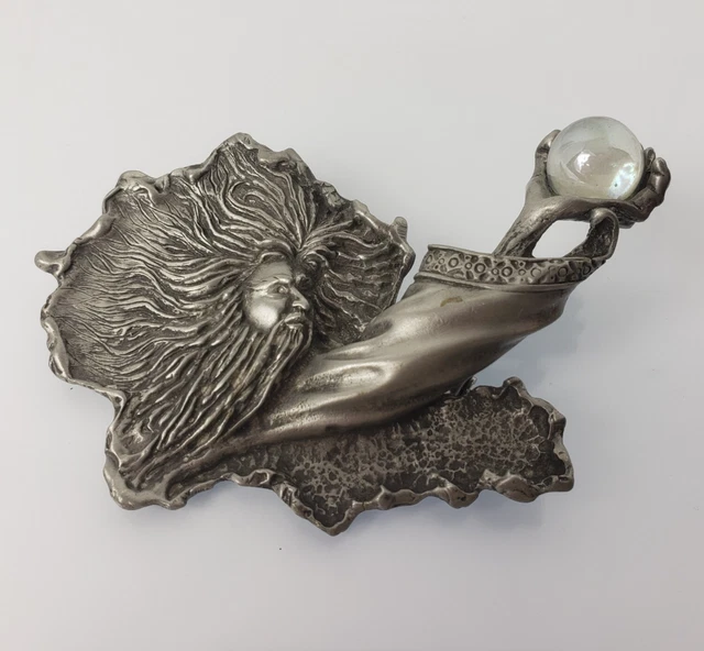 JJ JONETTE WIZARD holding Fortune Telling Crystal Ball Pin Broch