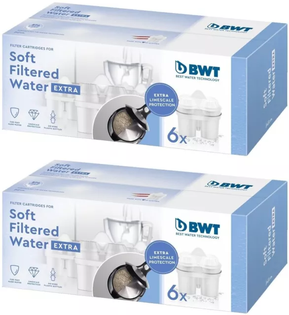 12 x BWT Filter Cartridge for Soft Filtered Water Extra, Less Limescale Deposit