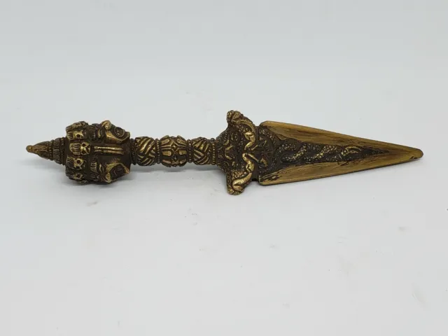 8.65” Handcrafted Phurba Dorje - Tibetan Buddhist Ritual Mahakal Dagger ~ PRD-3C