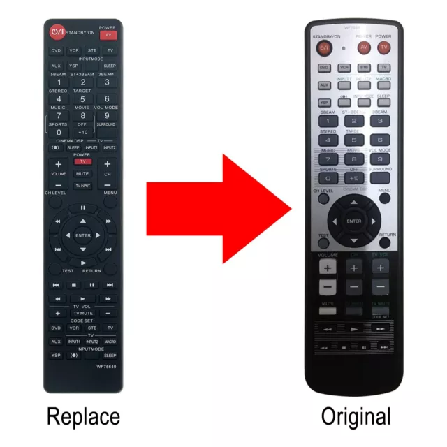 Replace Remote Control for YAMAHA WF75640 Audio/Video Receiver YSP-800 YSP-1000