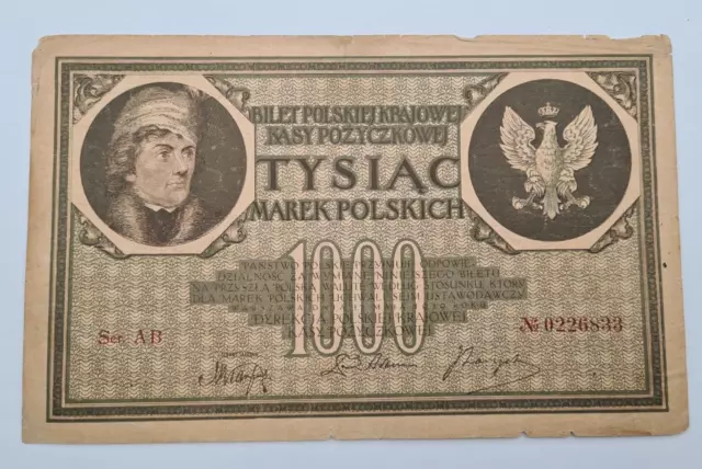 Poland 1000 Marek 1919 Banknote Pick 22