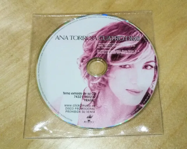 Ana Torroja - Cuatro Dias - 1 Track Promo Cd 2003 Fragil Mecano