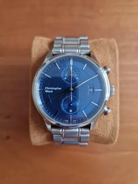 CHRISTOPHER WARD C3 Malvern Mkiii Mk3 Blue Chronograph With Geckota Bracelet 299.99 PicClick UK