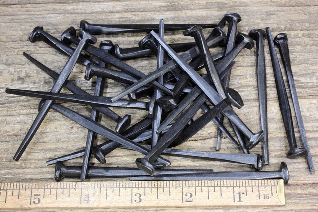3" Rose Head 25 Square Nails Wrought Iron Vintage Spikes Antique Decorative Look