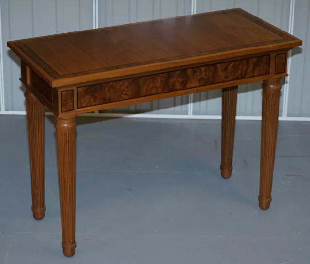 Matching Pair Rrp £24,000 David Linley 1993 Stamped Burr Walnut Console Tables 2 2