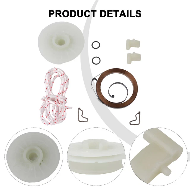 Kit Poulie De Démarrage + Ressort + Corde Stihl 1123 195 0400 / 0000 958 0923 – Compatible FC55 FS38 FS45 FS55 HL45 KM55 MM55