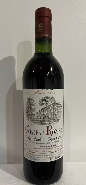 Château Rozier Saint-Emilion Grand Cru 1981 Vin Rouge