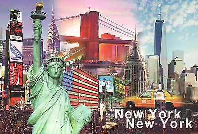 Statue of Liberty, One World Trade Center Freedom Tower etc, New York - Postcard