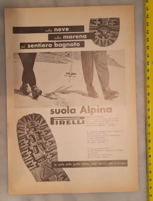 Pubblicità advertising SUOLA ALPINA PIRELLI  (anni Cinquanta)