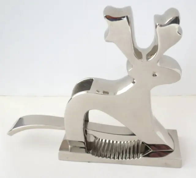 Vintage Chrome Nut Cracker Reindeer Heavy Weight